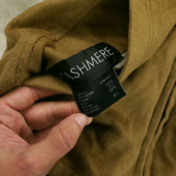 Missani Le Collezioni Reversible Leather Jacket Cashmere Wool Blend Mens 2XL - Picture 12 of 15